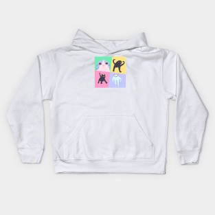 cute cat meme pixel art Kids Hoodie